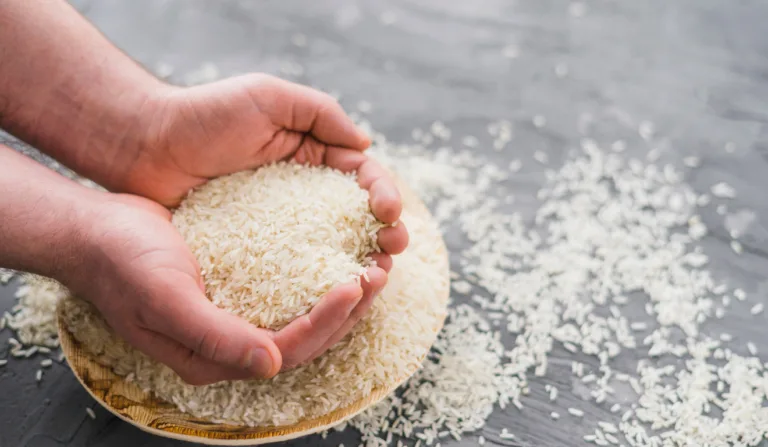 imagem ilustrativa de grãos de arroz representando a simpatia para emagrecer natural para emagrecimento.